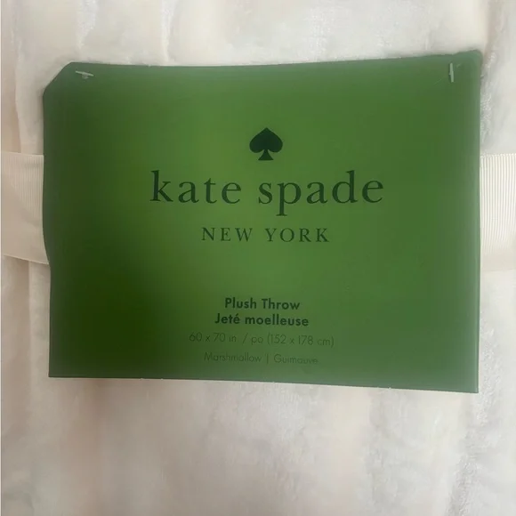 SOLD Kate Spade Marshmallow Plush Throw - Picture 2 of 2